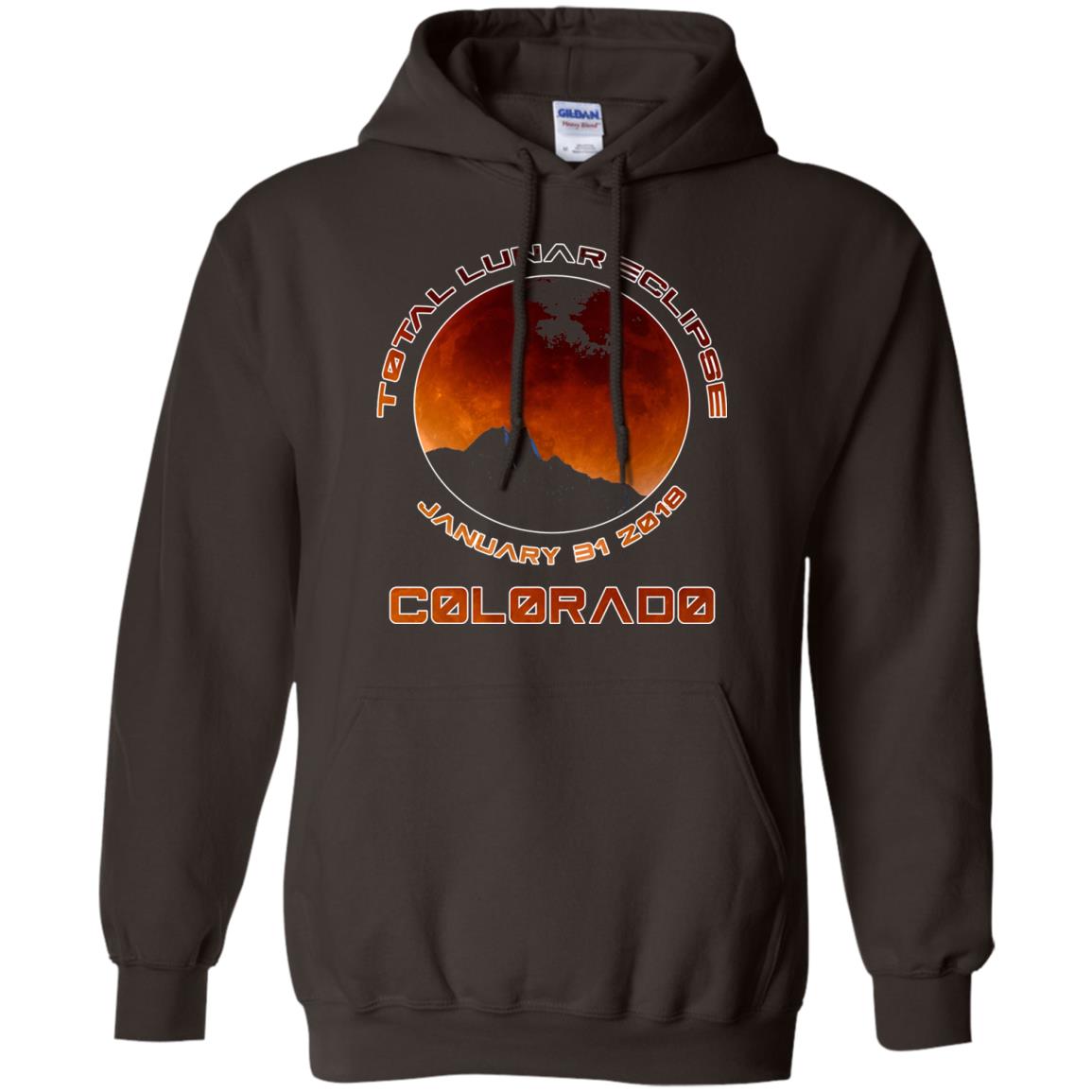 Colorado Lunar Eclipse 2018 T-shirt January 31 Dark Chocolate