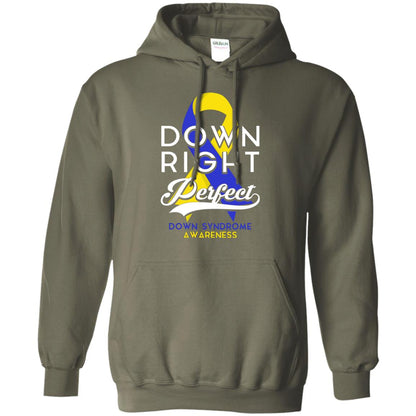 Down Right Perfect Down Syndrome Awareness T-shirt Military Green