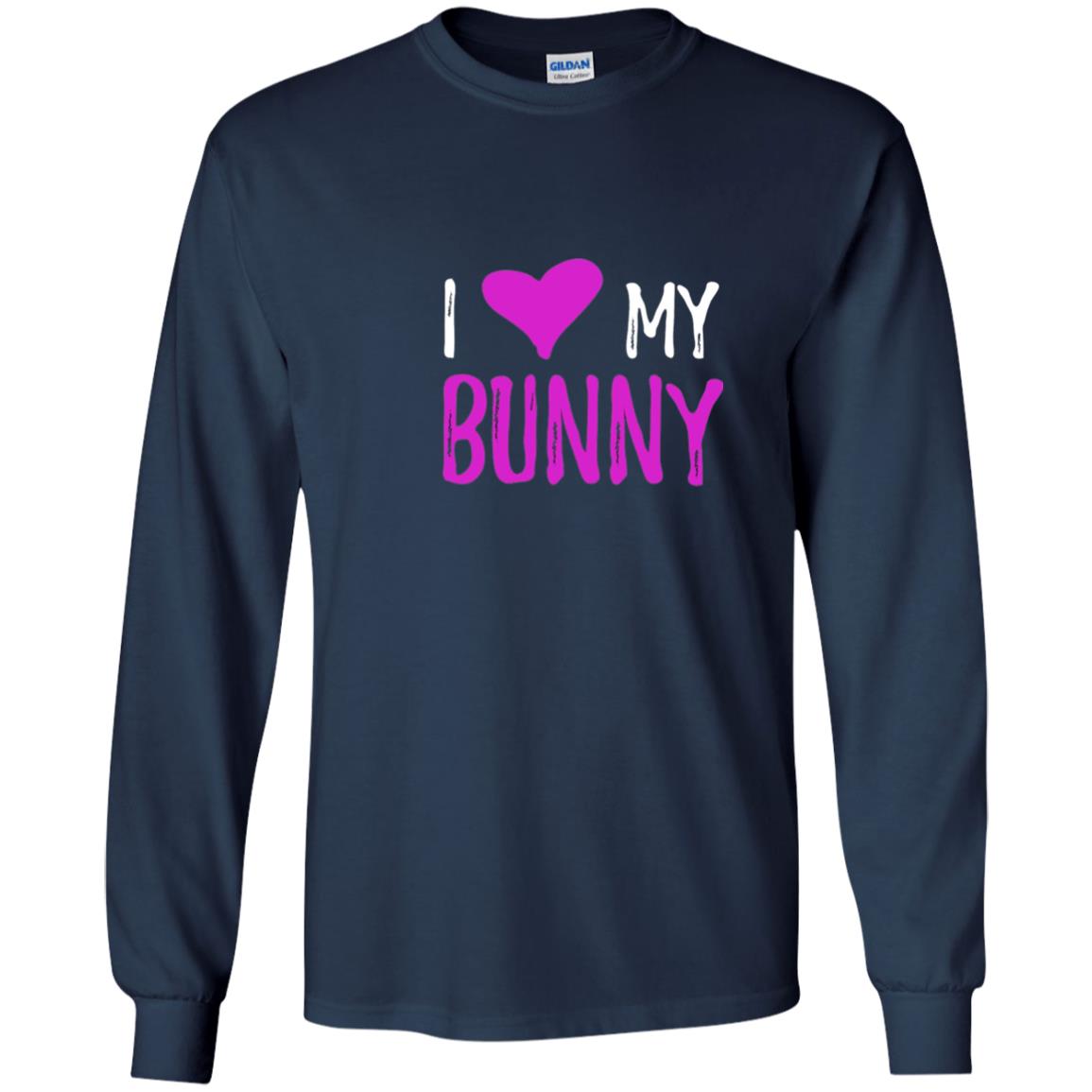 Bunny Rabbit Mom Shirt I Love My Bunny Navy