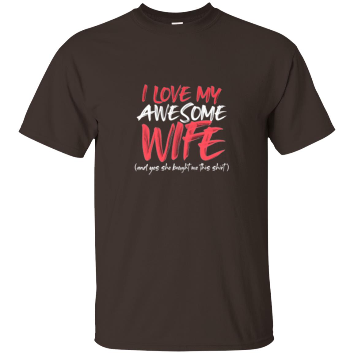 Valentines Day T-shirt I Love My Awesome Wife Dark Chocolate