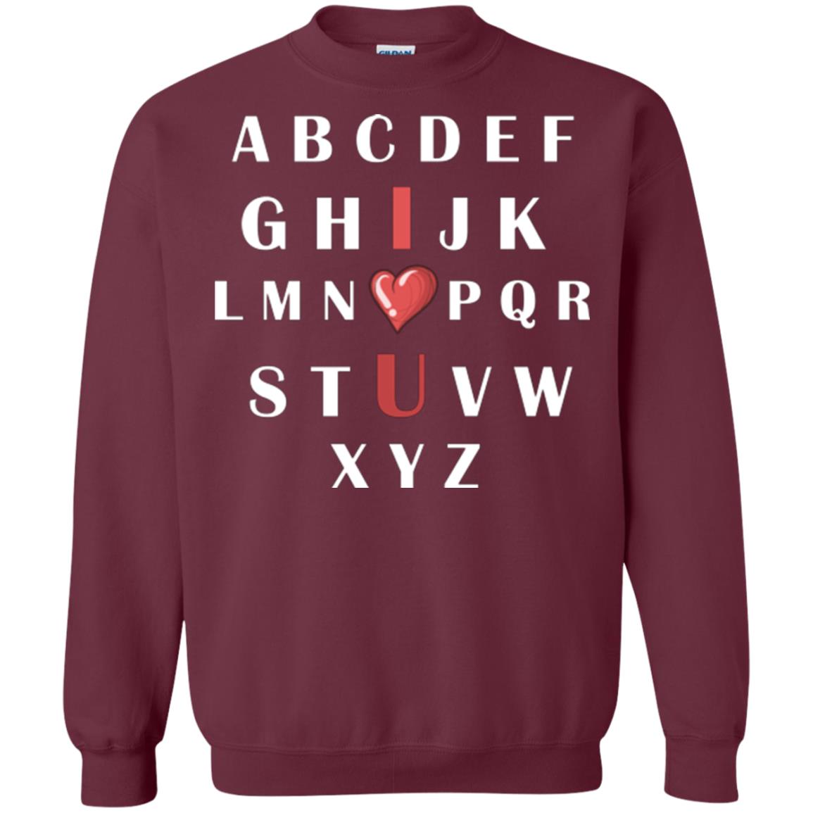 Alphabet I Love You T-shirt Maroon