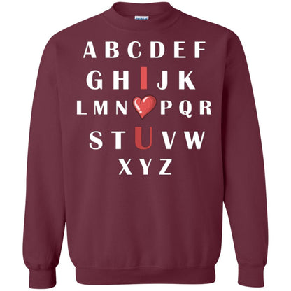 Alphabet I Love You T-shirt Maroon