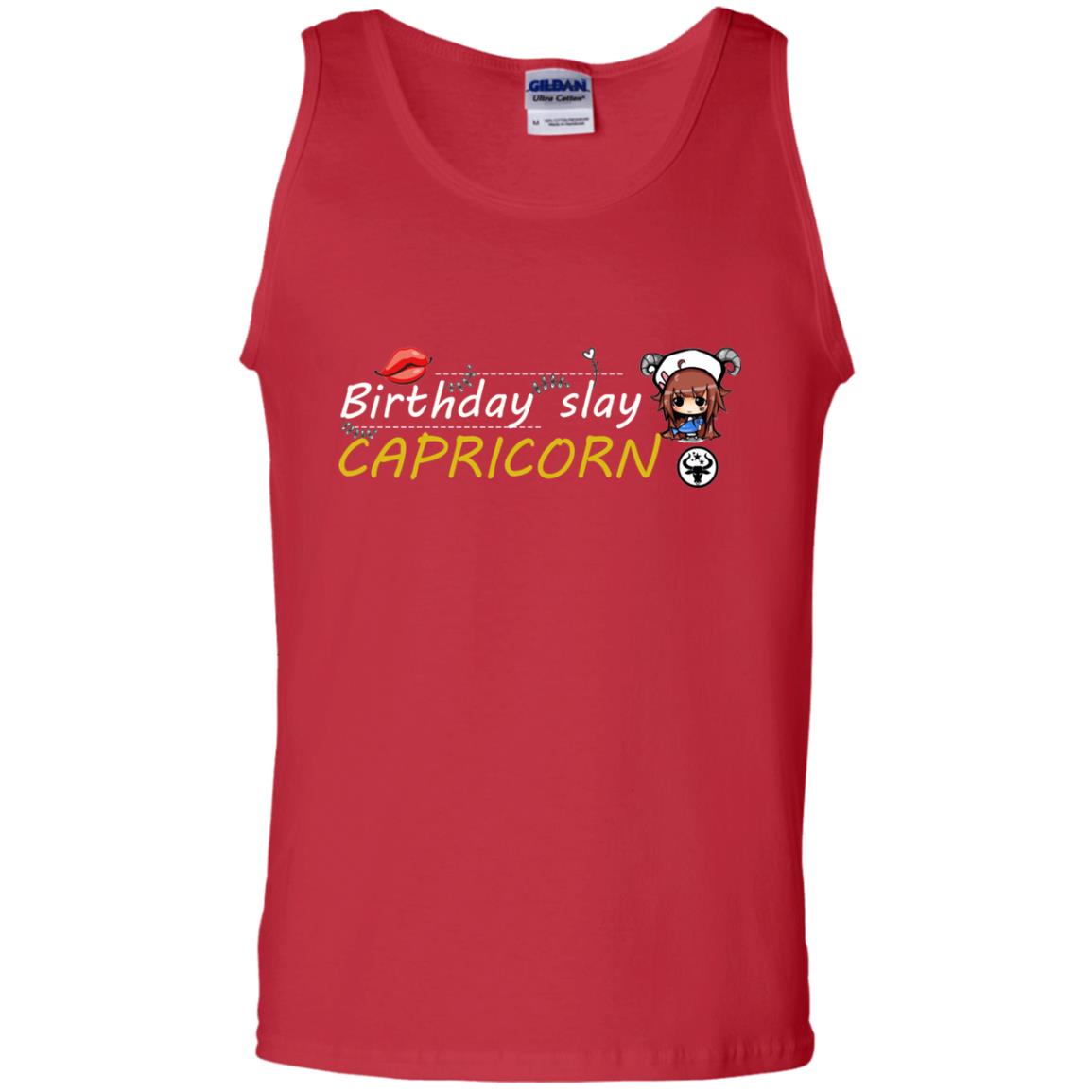 Cute Capricorn Girl Birthday Lip Slay T-shirt Red