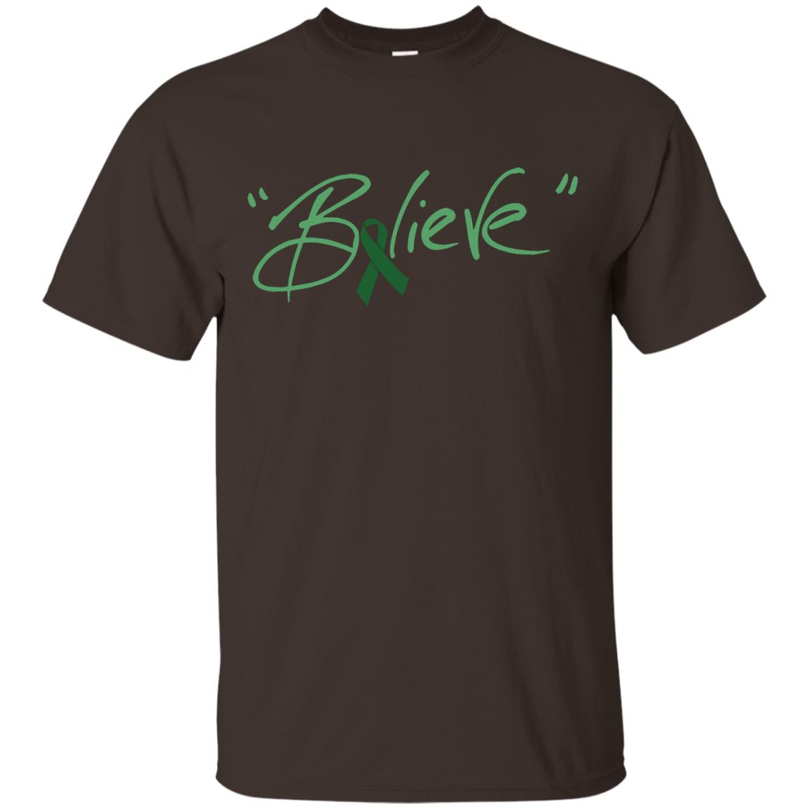 Liver Cancer Awareness Shirt Emerald Ribbon Believe Dark Chocolate
