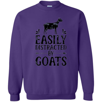 Goat Lover T-shirt Easily Distracted By Goats Purple