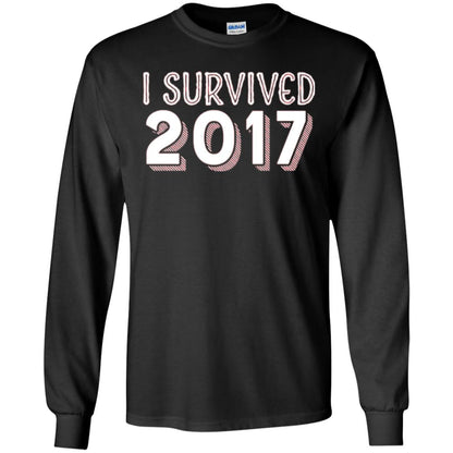 New Year_s T-shirt I Survived 2017 Black