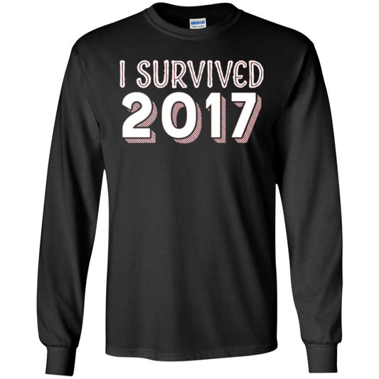 New Year_s T-shirt I Survived 2017 Black