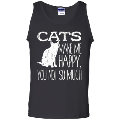Cat Lover T-shirt Cats Make Me Happy You Not So Much Black