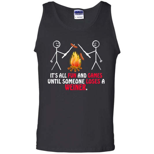 Camper T-shirt It's All Fun And Games Black