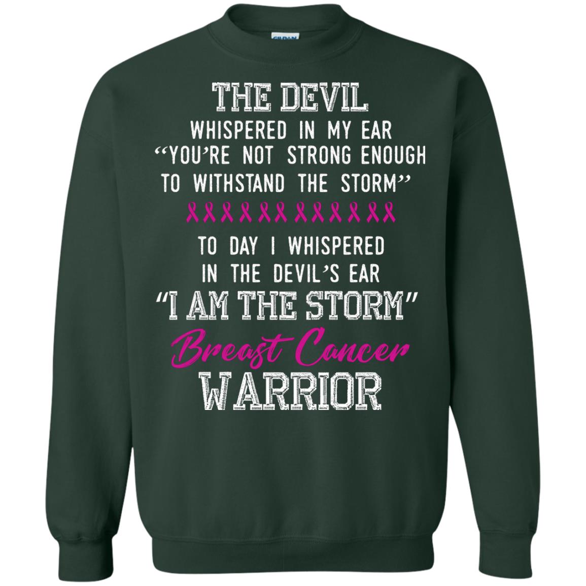 Breast Cancer Warrior T-shirt I Am The Storm Breast Cancer Warrior With Pink Ribbons Forest Green