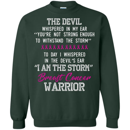 Breast Cancer Warrior T-shirt I Am The Storm Breast Cancer Warrior With Pink Ribbons Forest Green