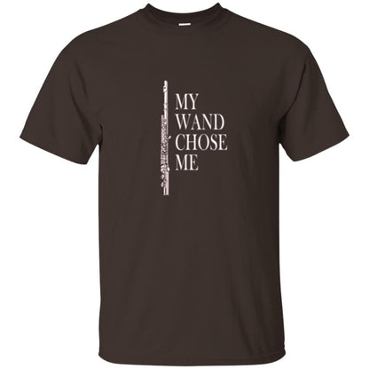 Flute Lover T-shirt My Wand Chose Me Dark Chocolate