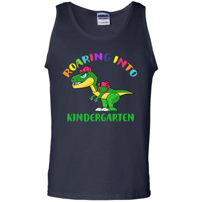 Roaring Into Kindergarten Happy First Day Of School Shirt Navy