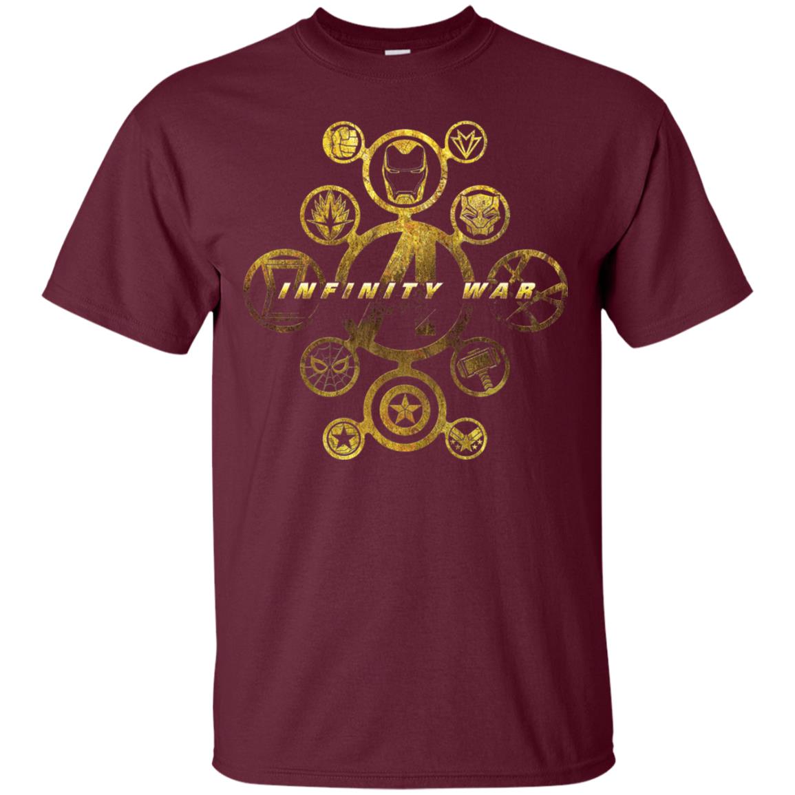 Infinity War Gold Hero Movie T-shirt Maroon