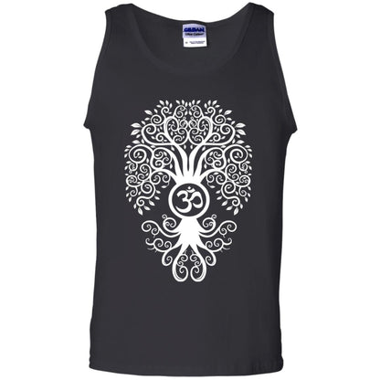 White Bodhi Tree Yoga Tshirt Black