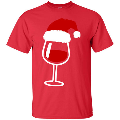 Twinkle Red Wine Glass Santa Hat X-mas Gift Shirt Red
