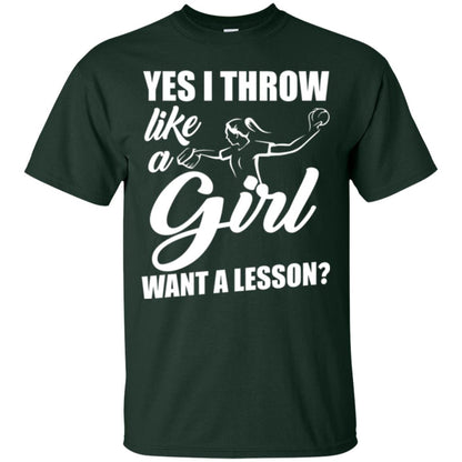 Softball T-shirt Yes I Throw Like A Girl Want A Lesson Forest Green