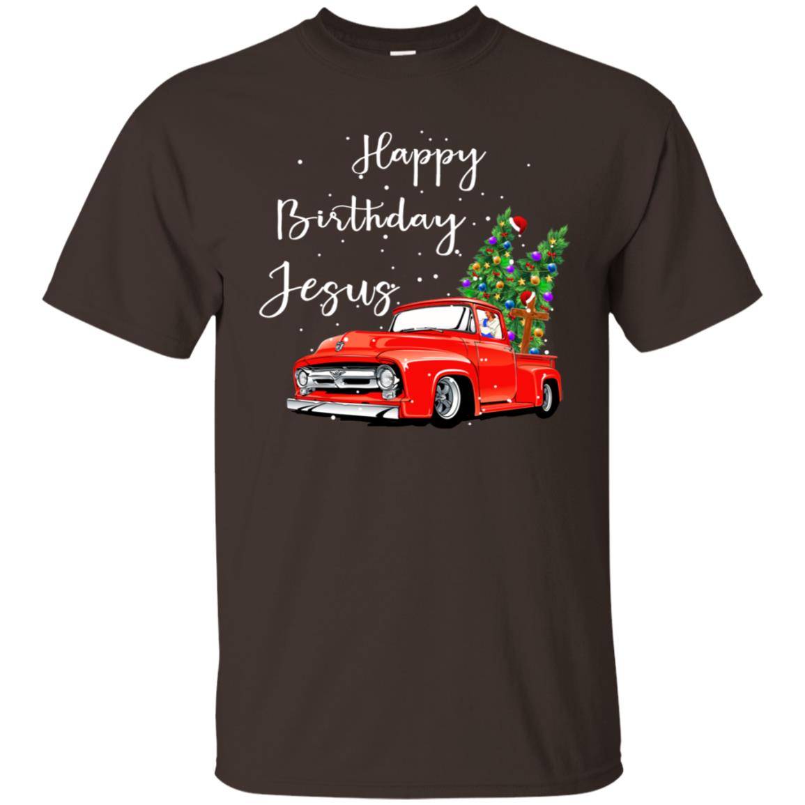 Happy Birthday Jesus Christian Christ X-mas Gift Shirt Dark Chocolate
