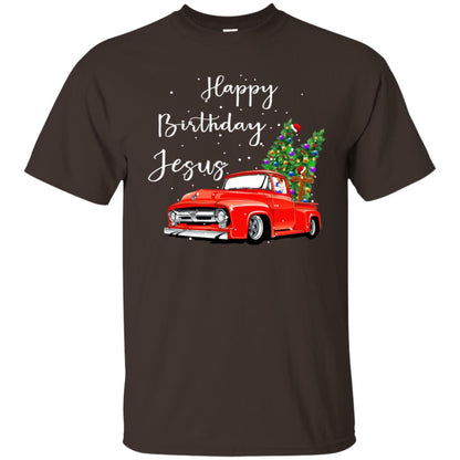 Happy Birthday Jesus Christian Christ X-mas Gift Shirt Dark Chocolate
