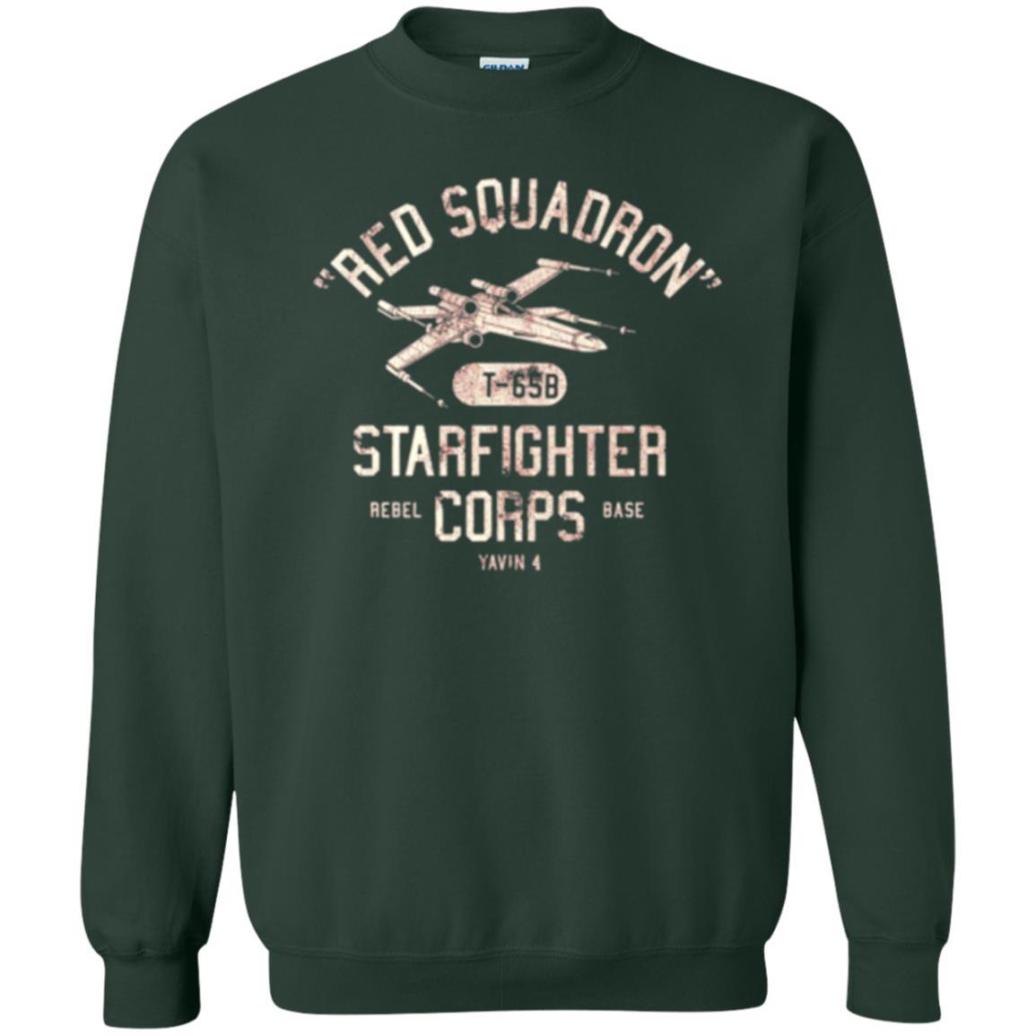 Film T-shirt Red Squadron T-65b Starfighter Rebel Corps Base Forest Green