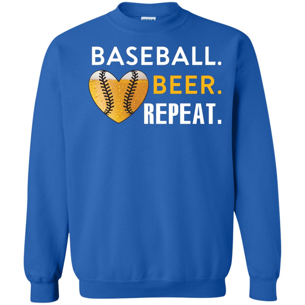 Baseball Lover T-shirt Beer Repeat Royal