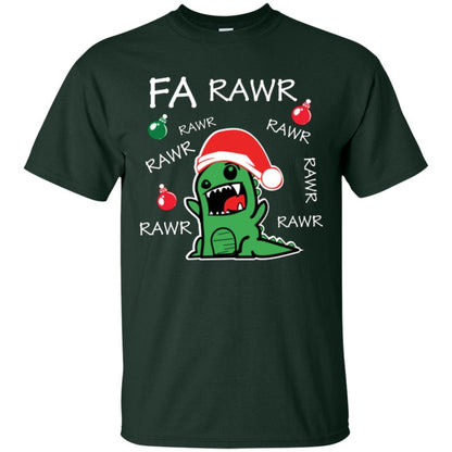 Christmas T-shirt Dinosaur Fa Rawr Forest Green