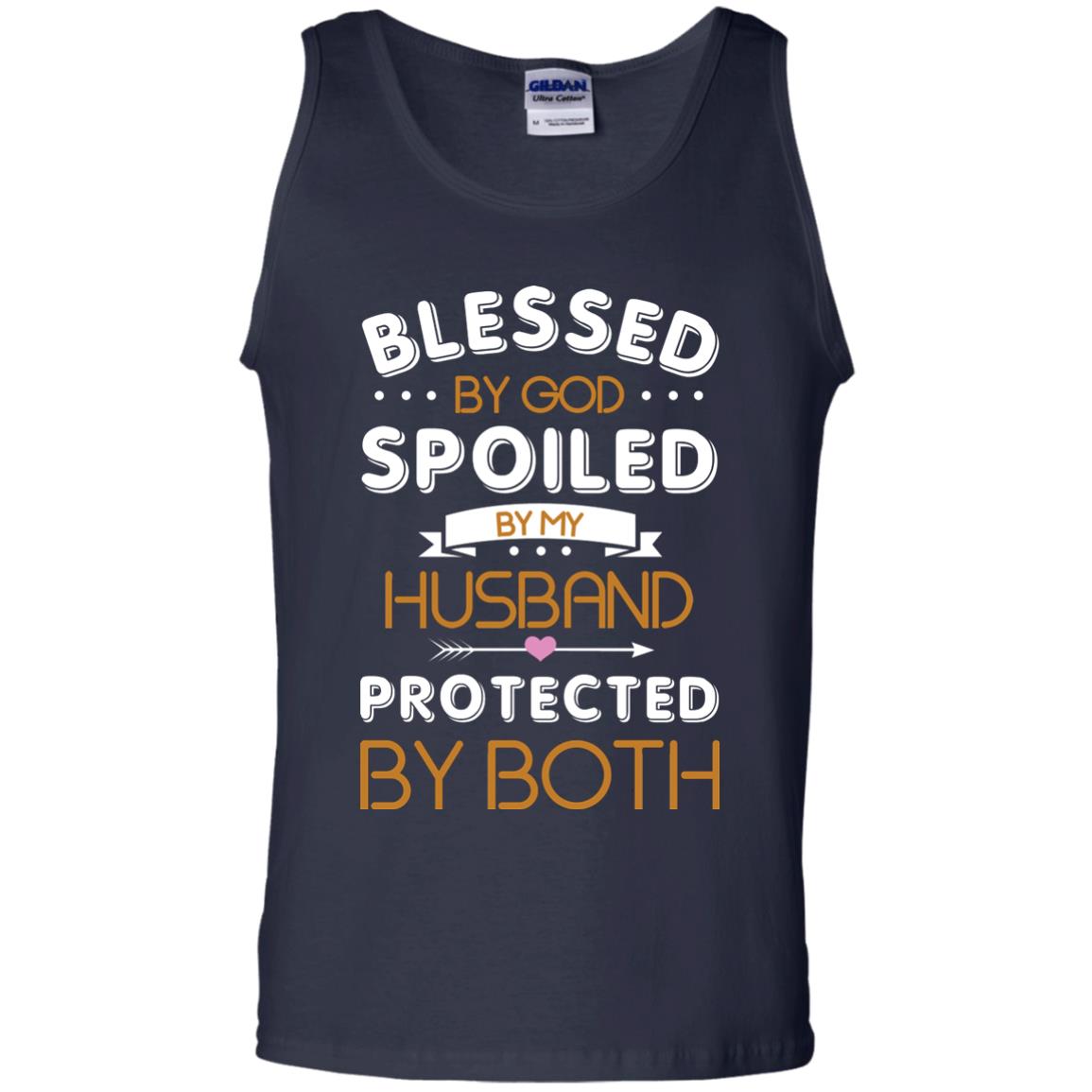 Blessed By God Spoiled By My Husband Protected By Both Shirt Navy