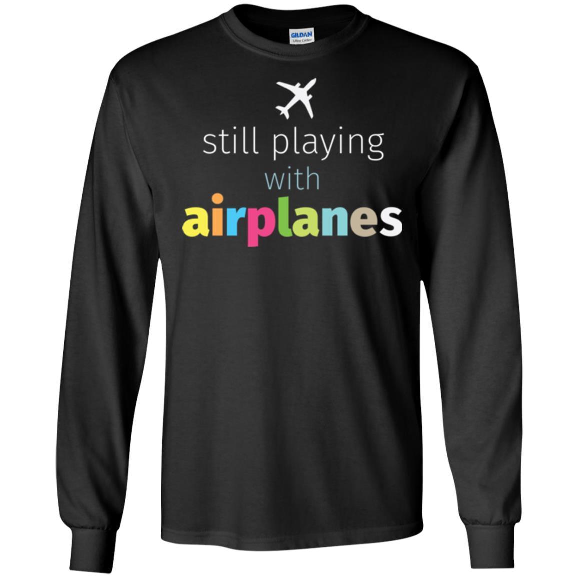 Pilot T-shirt Still Playing With Airplanes Black