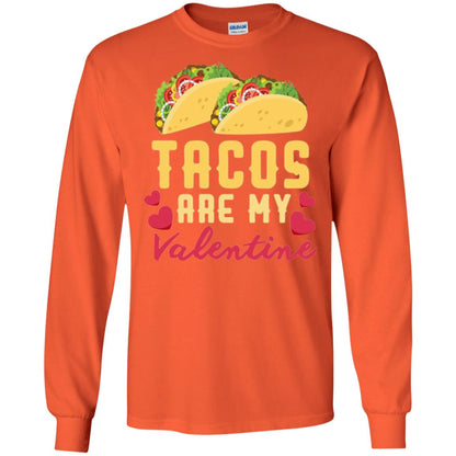 Funny Valentines Day Shirt Tacos Lovers Love Heart Gift Shirt Orange