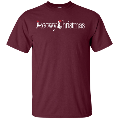 Christmas T-shirt Meowy Christmas Maroon