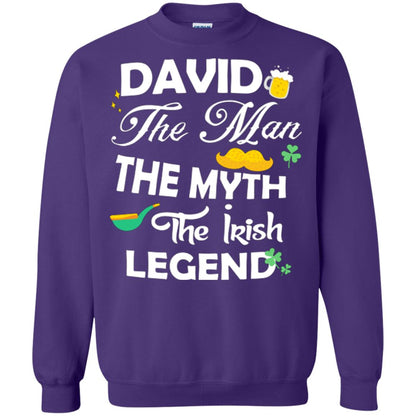 Saint David's Day T-shirt David The Man The Myth The Irish Legend Purple