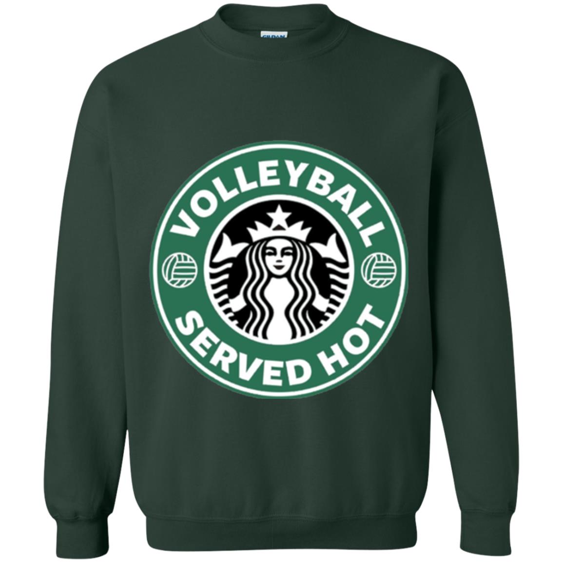 Volleyball Lovers T-shirt Served Hot Forest Green