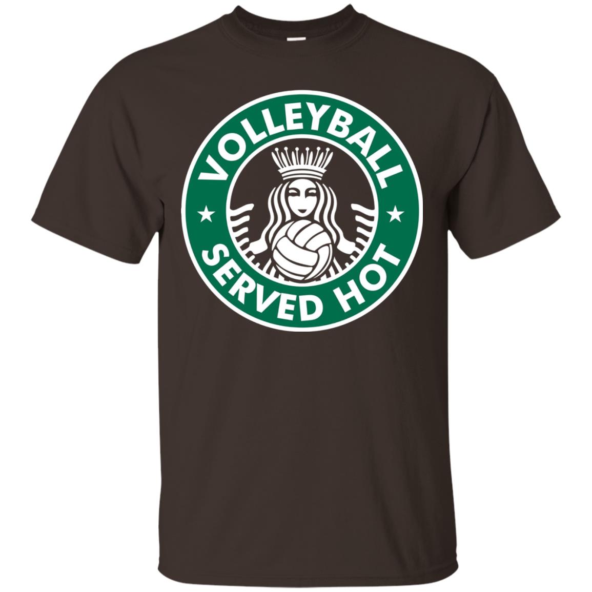 Volleyball Served Hot Great Volleyball Player Shirt Dark Chocolate