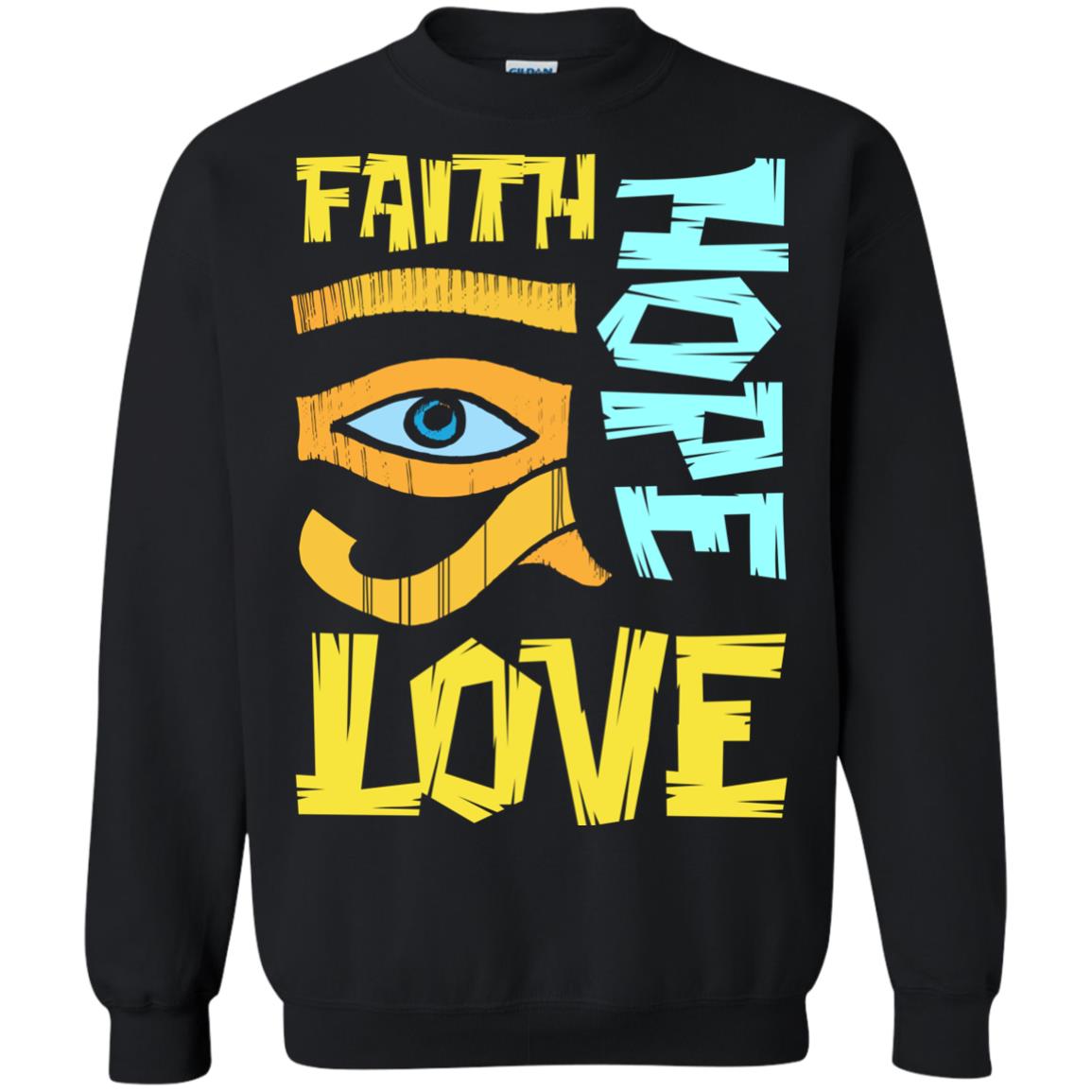 Faith Hope Love Christian T-shirt Black