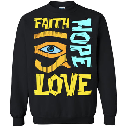 Faith Hope Love Christian T-shirt Black