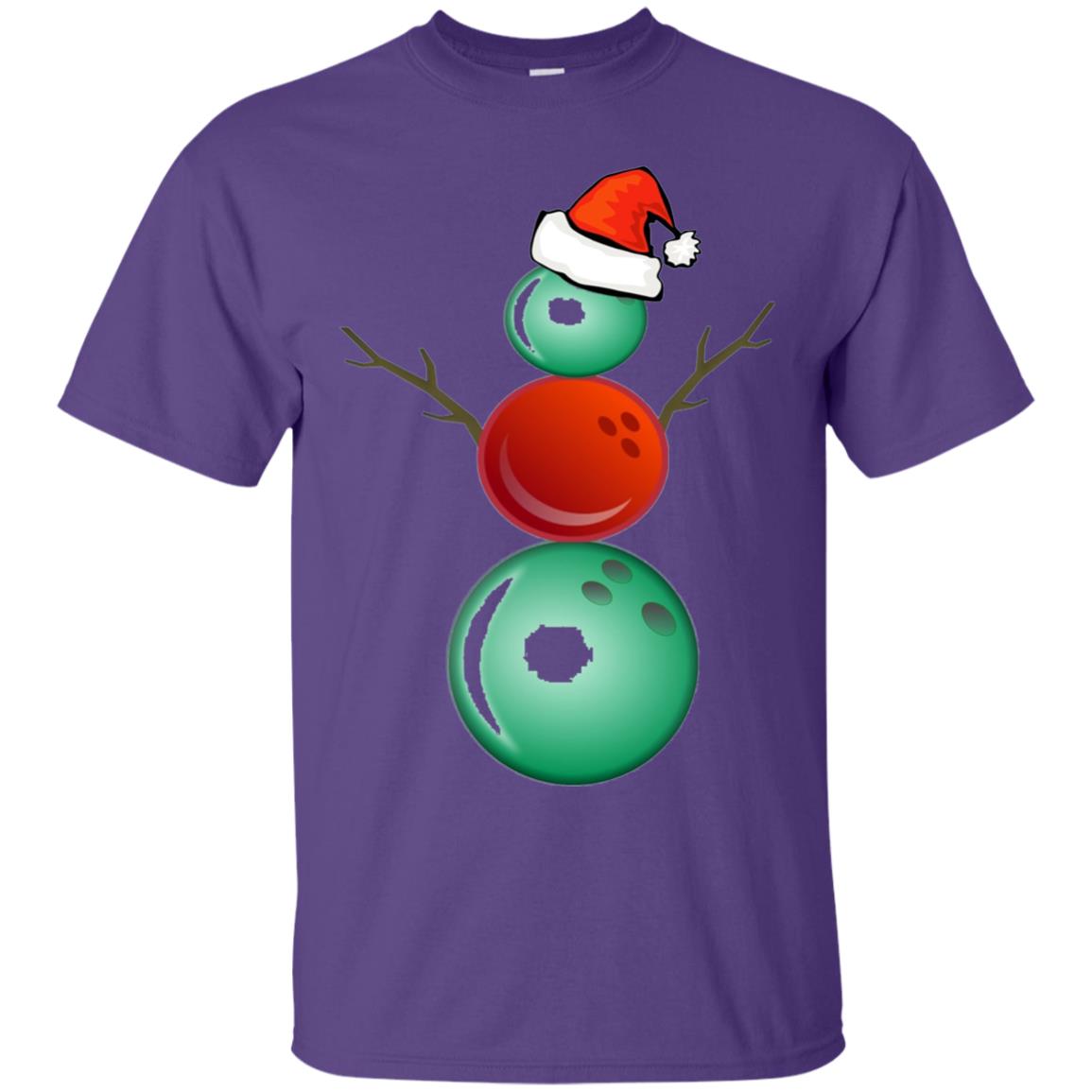 Funny Christmas Shirts Bowling Snowman Purple