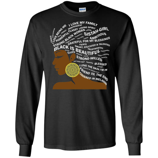 Black Is Beautiful Black History Month Word Art T-shirt Black