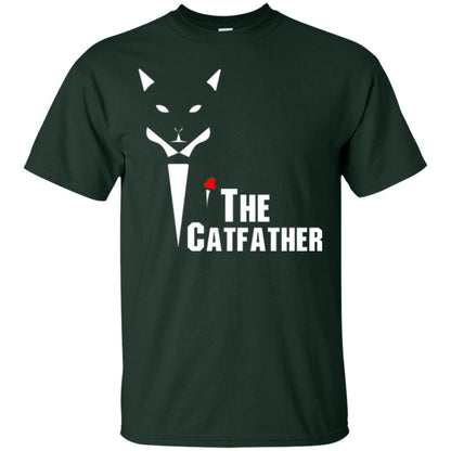 Cat Dad Lover T-shirt The Catfather T-shirt Forest Green