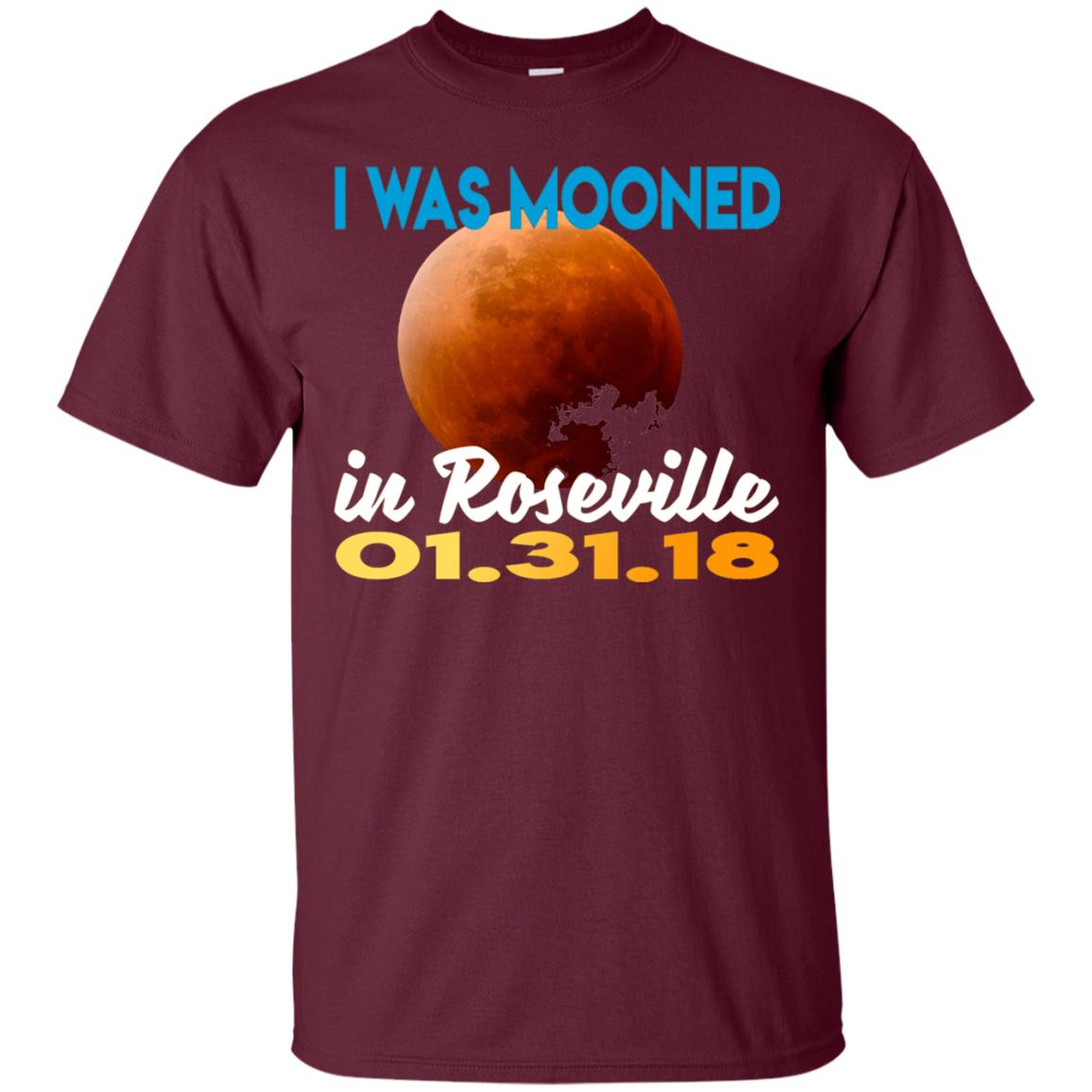 Mooned In Roseville Lunar Eclipse Matching Family T-shirt Maroon