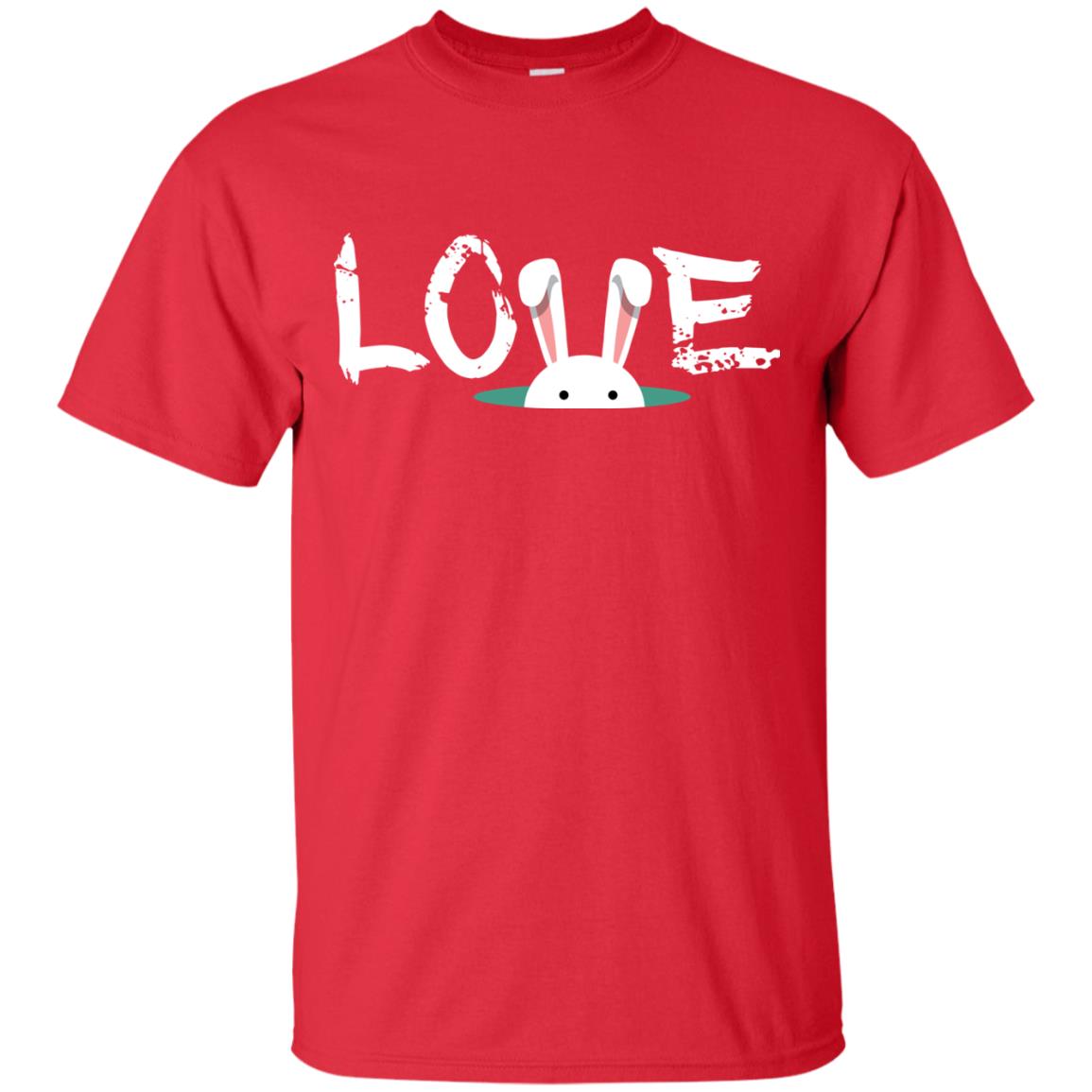 Love Easter Bunny Gift Shirt For Family Red