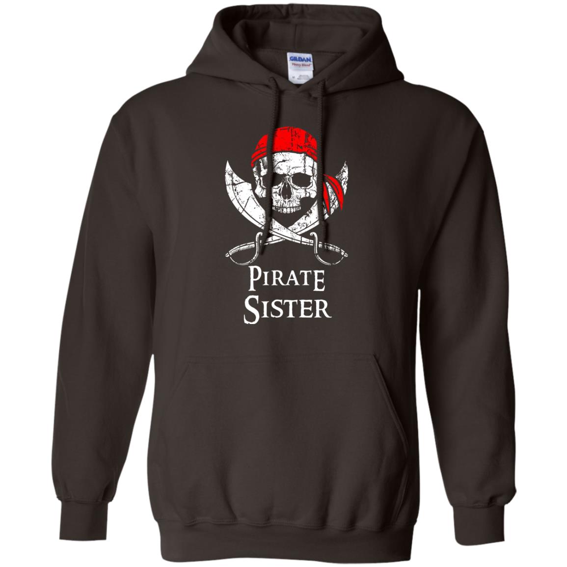 Family T-shirt Pirate Sister Jolly Roger Skull Crossbones Dark Chocolate