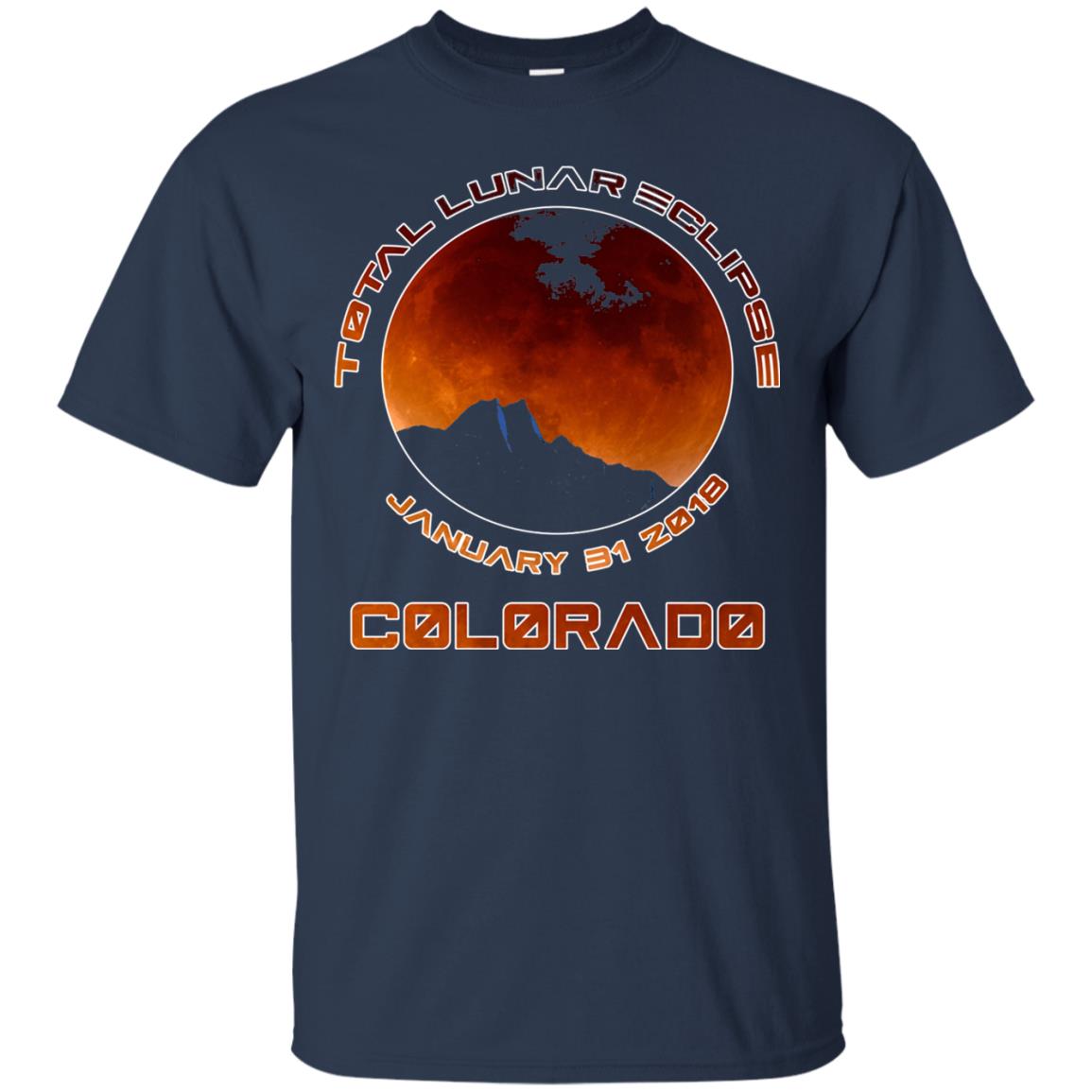 Colorado Lunar Eclipse 2018 T-shirt January 31 Navy