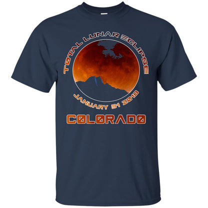 Colorado Lunar Eclipse 2018 T-shirt January 31 Navy