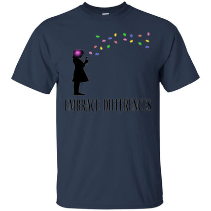 Embrace Differences Shirt Proud Autism Awareness T-shirt Navy