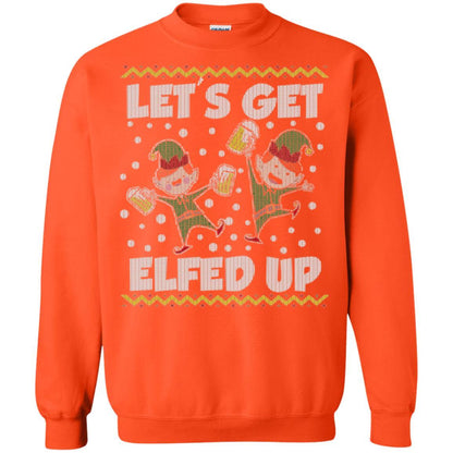 Christmas T-shirt Let's Get Elfed Up Orange