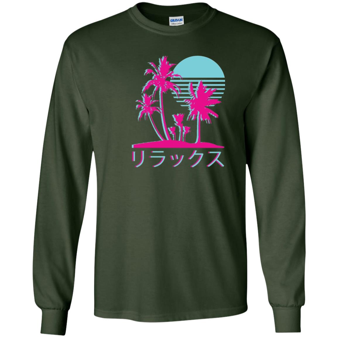 Aesthetic Vaporwave Otaku Summer Shirt Forest Green
