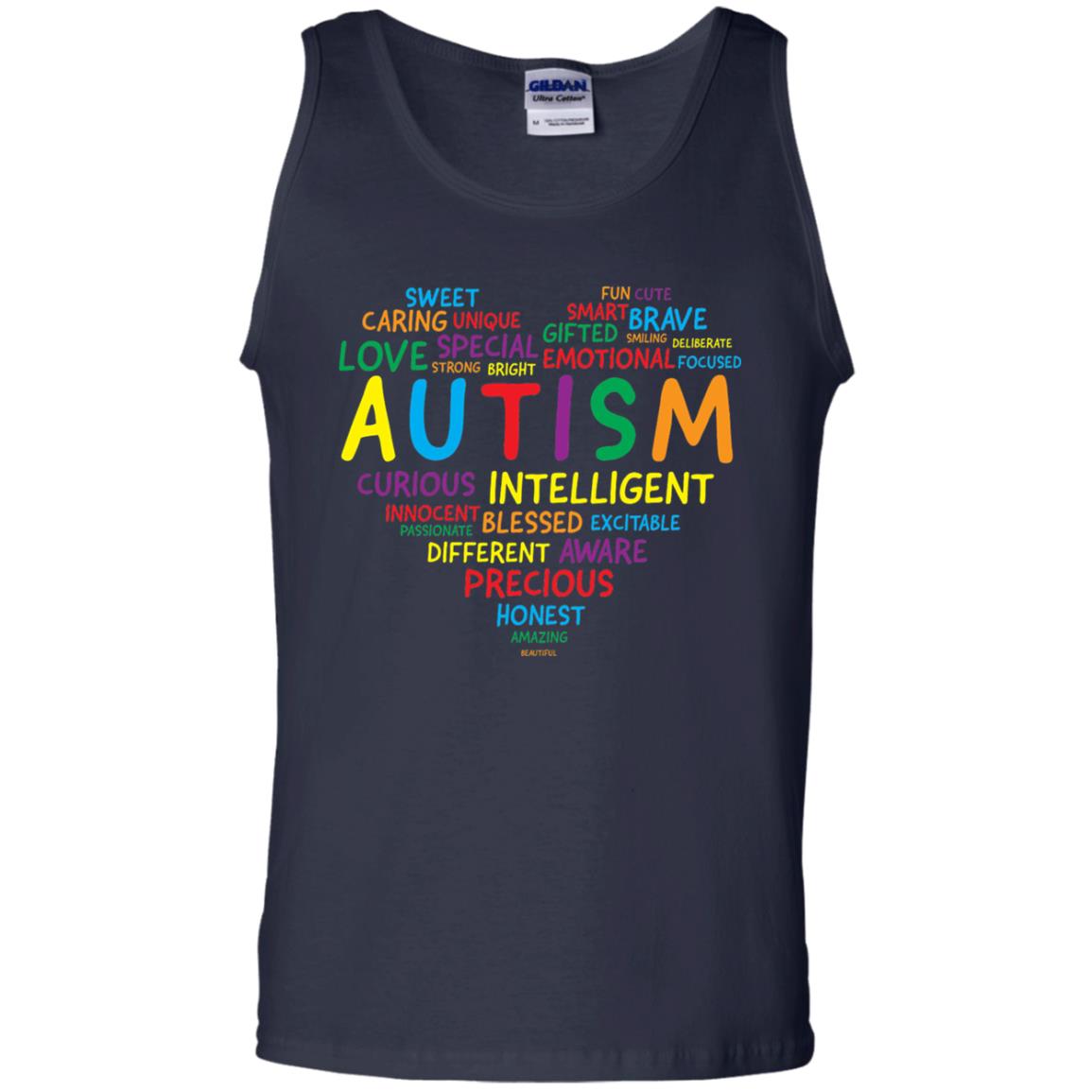 Autism Heart Autism Awareness T-shirt Navy