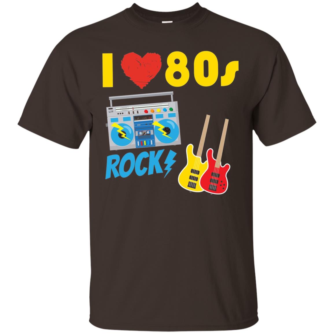 I Love The 80s Rock Eighties Shirt Dark Chocolate