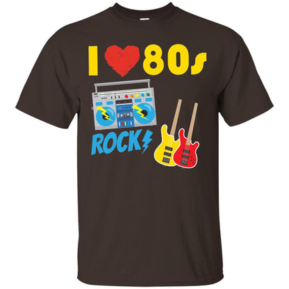 I Love The 80s Rock Eighties Shirt Dark Chocolate