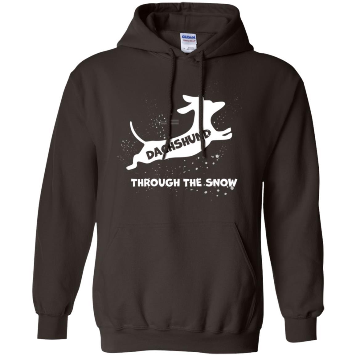 Dachshund Through The Snow T-shirt Dark Chocolate